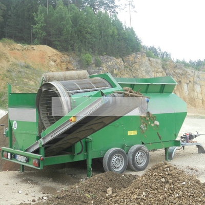 Triturador de tambores móveis MTS1230 para areia de terra, cascalho, composto, fitas de madeira de alta capacidade