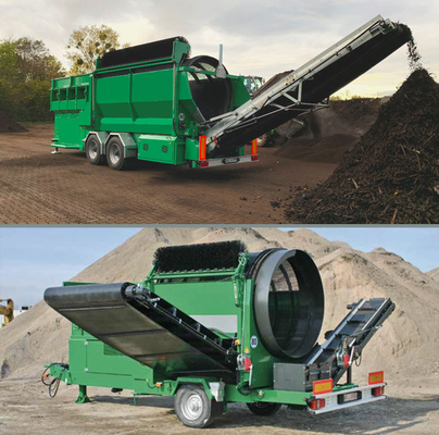 Triturador de solo móvel Triturador de tambor de composto Triturador para serrada Chips de madeira recusar