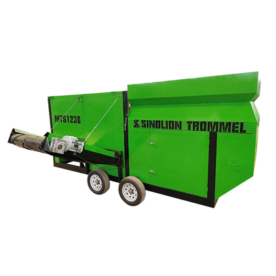 Máquinas industriais Ecrã móvel de filtragem de composto Trommel Screen com capacidade de 3210 KG