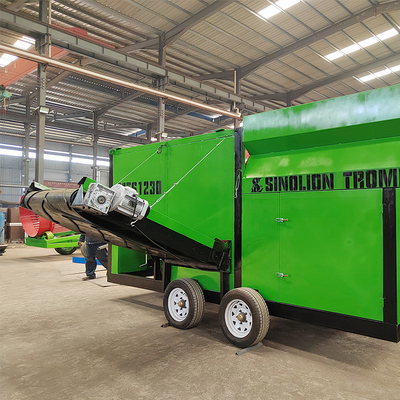Máquinas industriais Ecrã móvel de filtragem de composto Trommel Screen com capacidade de 3210 KG