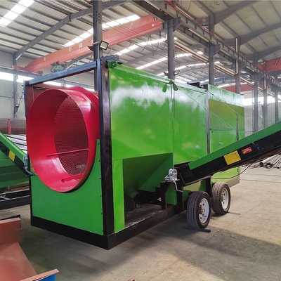 Máquinas industriais Ecrã móvel de filtragem de composto Trommel Screen com capacidade de 3210 KG