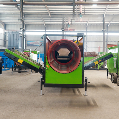 Máquinas industriais Ecrã móvel de filtragem de composto Trommel Screen com capacidade de 3210 KG