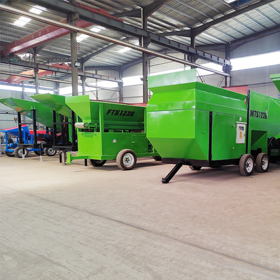 Máquinas industriais Ecrã móvel de filtragem de composto Trommel Screen com capacidade de 3210 KG