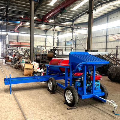 98% de eficiência Trommel móvel Mineração de ouro Equipamento de lavagem de processamento de planta com projeto