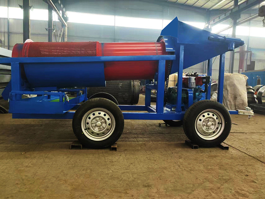 98% de eficiência Trommel móvel Mineração de ouro Equipamento de lavagem de processamento de planta com projeto