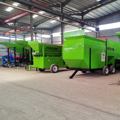 Ecrã de tambor de composto móvel de alta capacidade de rotação para lojas de materiais de construção