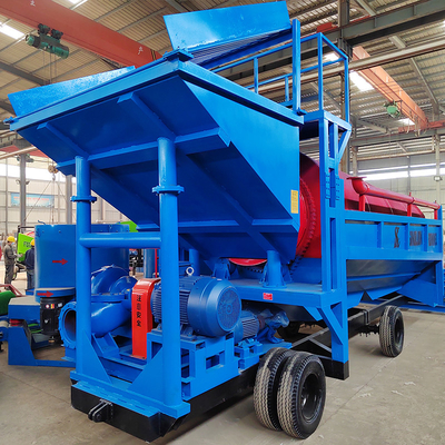 Instalação móvel de lavagem de ouro Trommel para equipamento de mineração de separação de ouro de 3000 kg de capacidade
