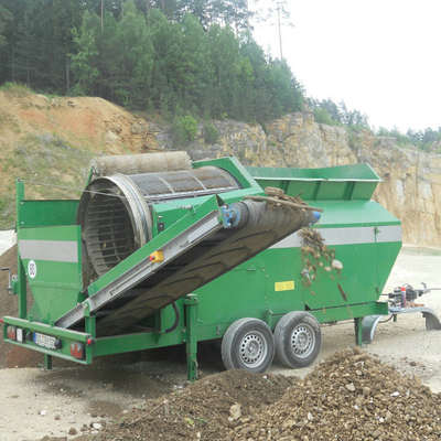 6.5-10T Ecrã de tambor rotativo móvel ambiental para peneira de composto de serrada rotativa