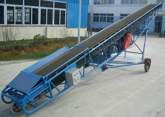 Máquina de linha de transporte de cintura inclinada de borracha portátil industrial de pequeno porte amarelo