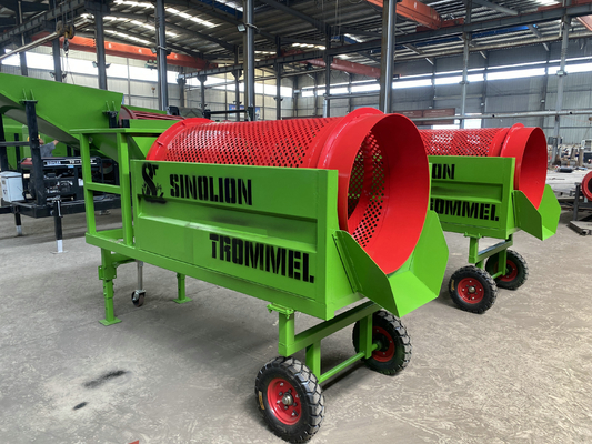 Equipamento de triagem rotativo móvel de pequena capacidade de processamento com alta taxa de recuperação