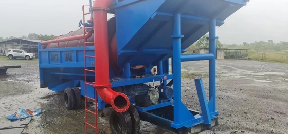 Instalação de lavagem de ouro estável Equipamento móvel de tela de tromel com design de casca circular