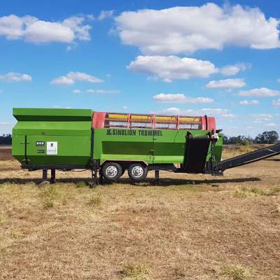 Ecrã/Sieve móvel rotativo de tambor de compostagem de alta capacidade com motor elétrico de 3-45 kW