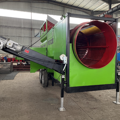 Ecrã/Sieve móvel rotativo de tambor de compostagem de alta capacidade com motor elétrico de 3-45 kW