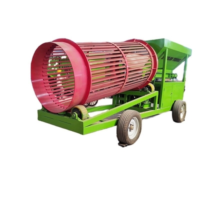 Processador móvel de lenha de fogo de alta capacidade Trommel Sifter Screen com limpeza automática
