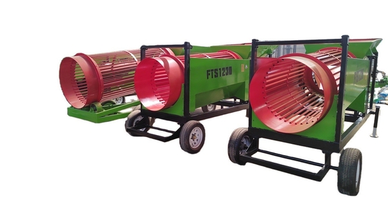 Processador móvel de lenha de fogo de alta capacidade Trommel Sifter Screen com limpeza automática