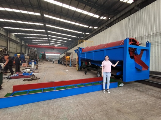 Eficiência de 98% Equipamento de mineração de tambores de ouro aluviais móveis para a lavagem de ouro