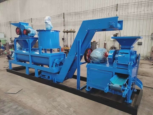Prensa de rolos de briquete de carvão para almofada de bola e carvão quadrado em design azul