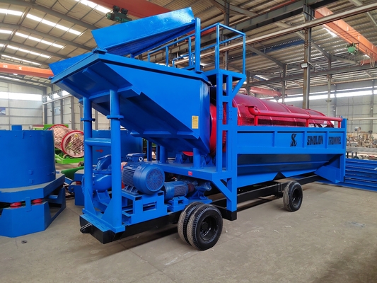 100-200t/h Tambouro de tela Aluvial Ouro Diamante Mineração Móvel Separação com mineração