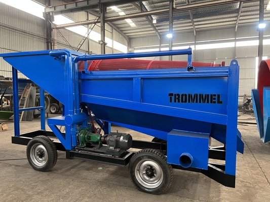 Separador de tambor de mineração de ouro de duplo ecrã aluvial para e saída de materiais múltiplos