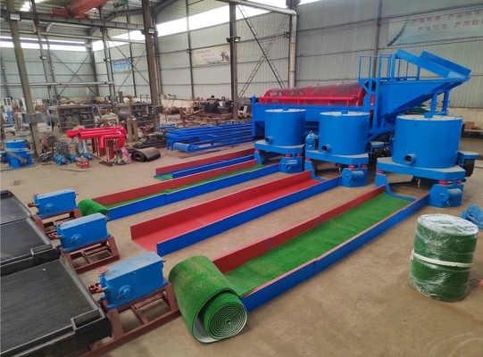 Precision Gold Separation Mining Sluice Box com Gold Collecting Grass Mat conectado