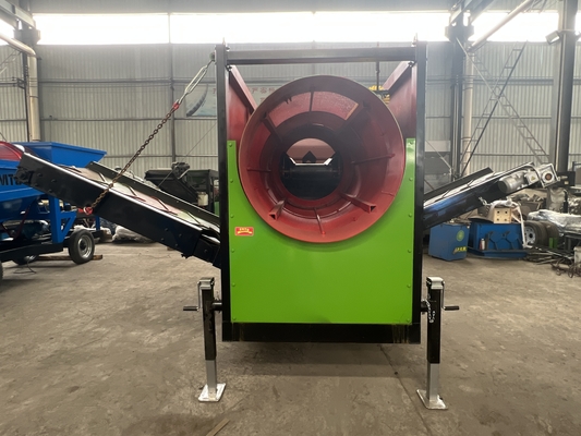 2-3 camadas 30m3/h Trommel Screen móvel para composto de cascalho porco e estrume de ovelhas