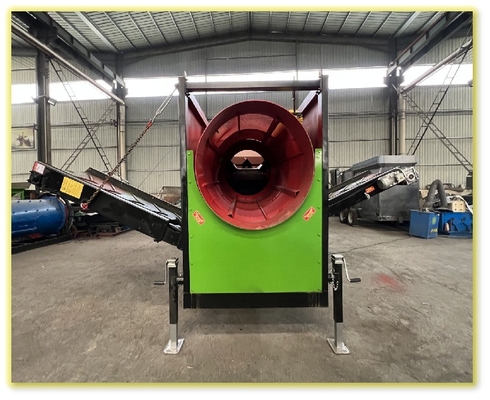 2-3 camadas 30m3/h Trommel Screen móvel para composto de cascalho porco e estrume de ovelhas