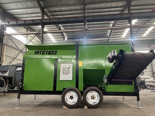 2-3 camadas 30m3/h Trommel Screen móvel para composto de cascalho porco e estrume de ovelhas