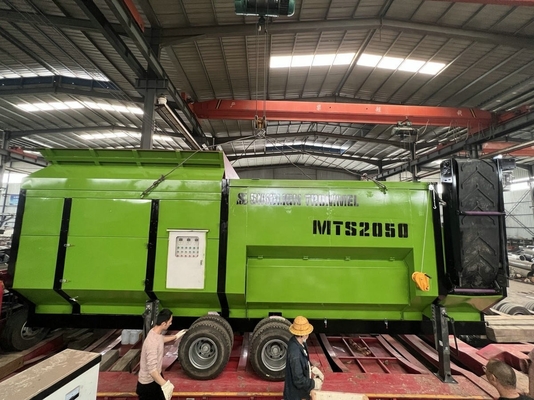 Fazendas 33.2kw Motor Grande Capacidade MTS 2050 Sítio Trommel Móvel para tambor rotativo de composto