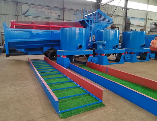 Estação de lavagem de ouro Blue Mobile Trommel para equipamento de mineração de separação de ouro aluvial