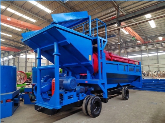 Equipamento de mineração de separação de ouro Trommel móvel