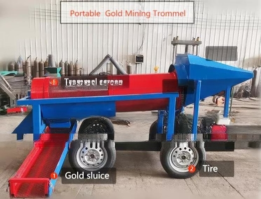 220V Mini Escala 5-10 toneladas Alluvial Gold Washing Plant Mobile Gold Mining Trommel Screen