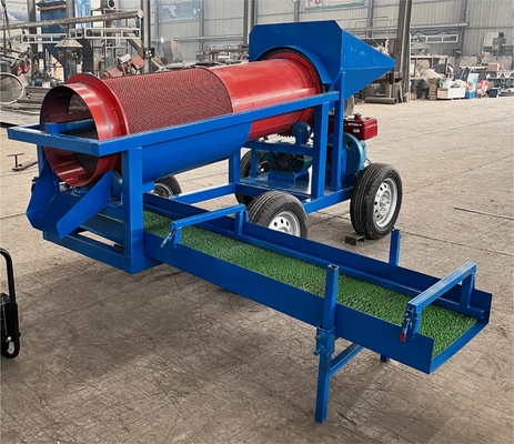 220V Mini Escala 5-10 toneladas Alluvial Gold Washing Plant Mobile Gold Mining Trommel Screen