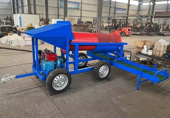 220V Mini Escala 5-10 toneladas Alluvial Gold Washing Plant Mobile Gold Mining Trommel Screen