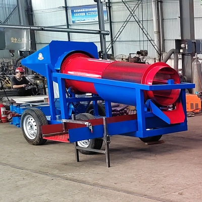220V Mini Escala 5-10 toneladas Alluvial Gold Washing Plant Mobile Gold Mining Trommel Screen