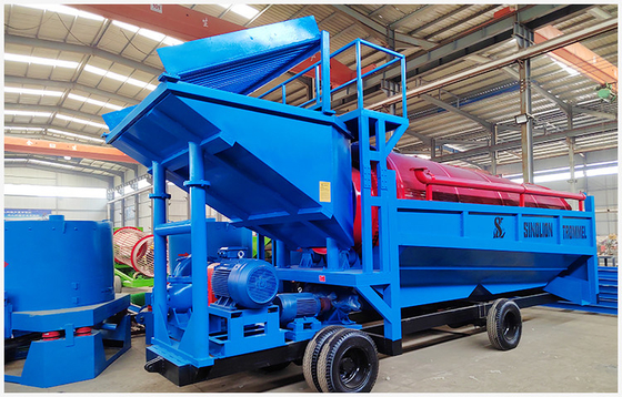 6500 KG Equipamento de separação de minerais multicamadas Areia aluvial Ouro Ecrã de tamborel móvel Austrália
