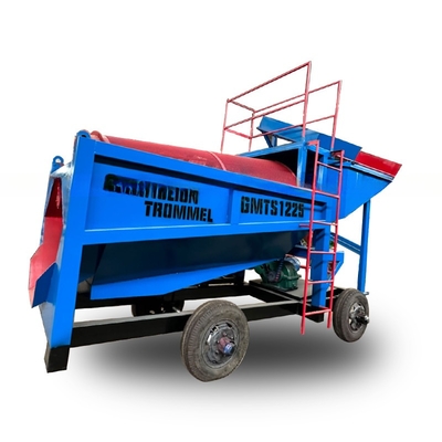 Instalação móvel de lavagem de ouro Trommel para equipamento de mineração de linhas de processamento de ouro aluvial