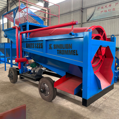 Equipamento de concentração de mineração de ouro com 1900 KG Trommel móvel e Spinner Separador