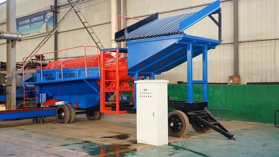 Instalação de lavagem móvel de minério de ouro de 80-150 t/h Lavadora de tambor com função All-in-One