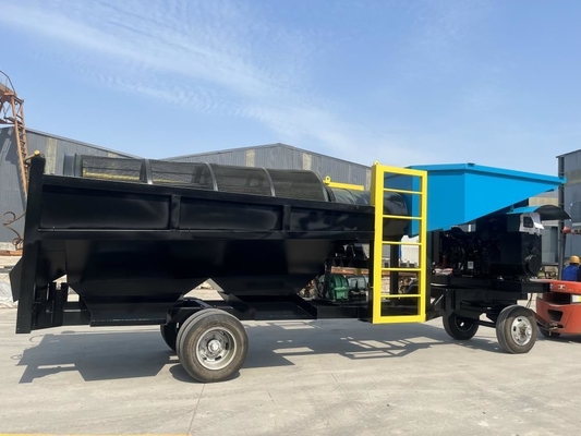 Instalação de lavagem móvel de minério de ouro de 80-150 t/h Lavadora de tambor com função All-in-One