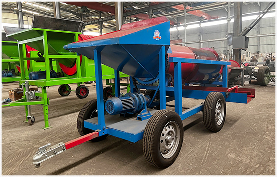 620 KG Mineração de ouro Trommel Máquina de alimentação Tamanho inferior a 300 mm Portátil