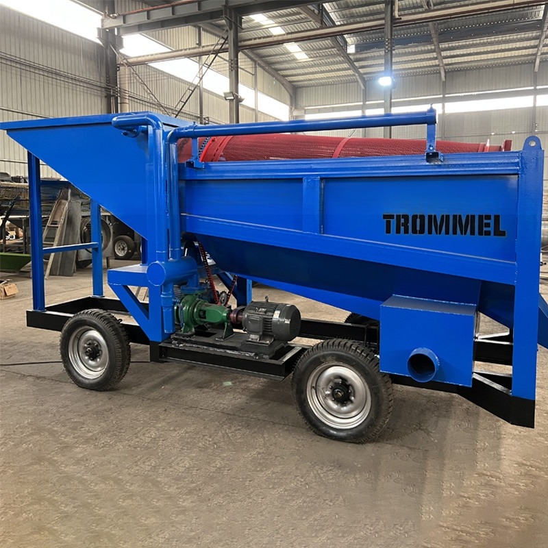 Equipamentos de mineração de ouro Escrubber rotativo móvel Trommel de ouro tela de alimentação tamanho 300mm