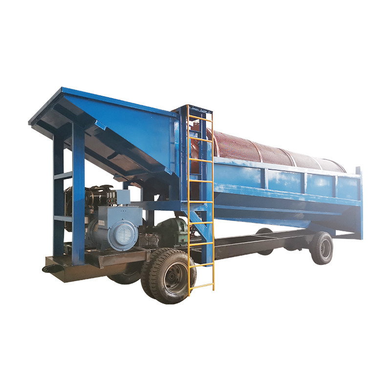 Equipamento de mineração de ouro aluvial Estação de lavagem de tambores com capacidade de 50 a 500 toneladas por hora
