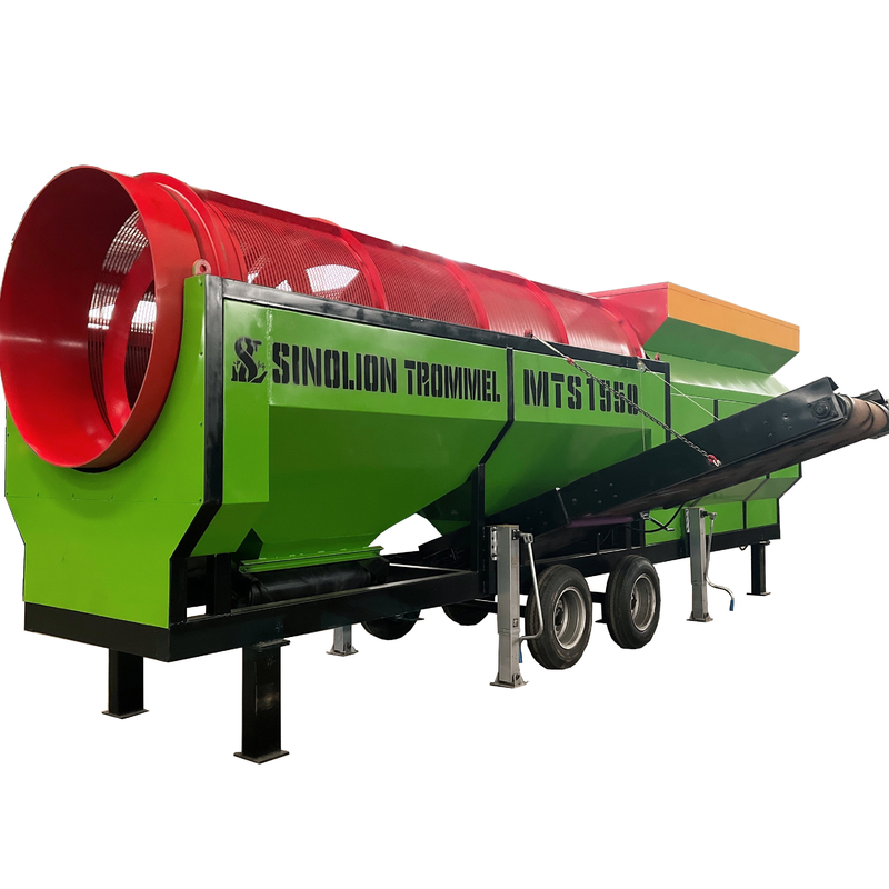 Ecrã/Sieve móvel rotativo de tambor de compostagem de alta capacidade com motor elétrico de 3-45 kW