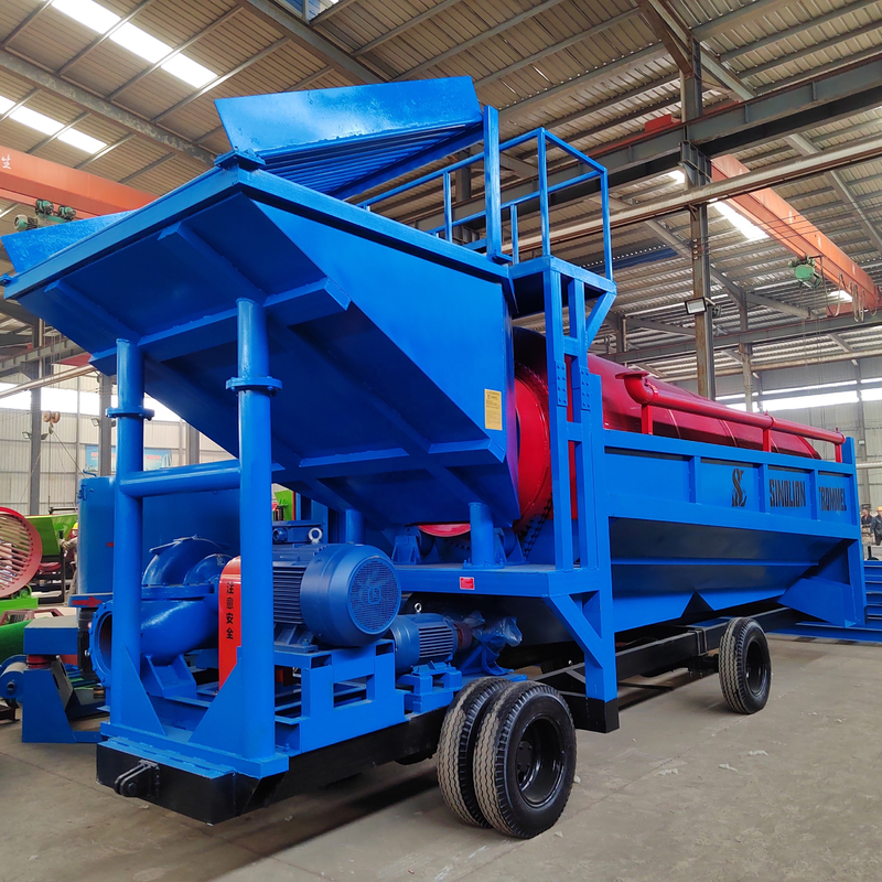 Separador de gravidade 100tph Máquina móvel de lavagem de areia de ouro Australia Gold Tromme Recovery Plant