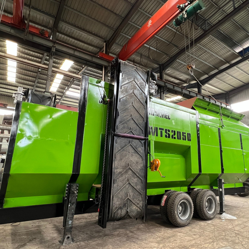 Fazendas 33.2kw Motor Grande Capacidade MTS 2050 Sítio Trommel Móvel para tambor rotativo de composto