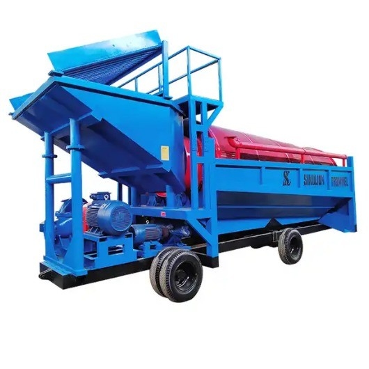 3200*1400*1900 Escala Trommel Screen Gold Ore Mining Equipment Miner Separator Rock Gold