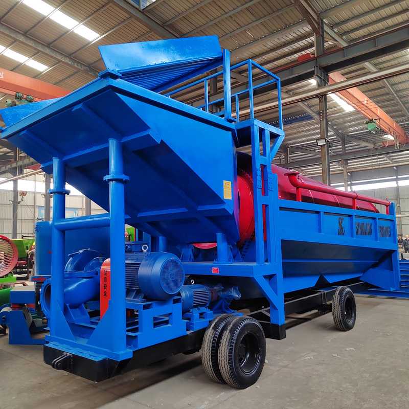 8000*2200*4000 Large Scale Trommel Screen Equipamento de mineração de minério de ouro Miner Separador de rocha
